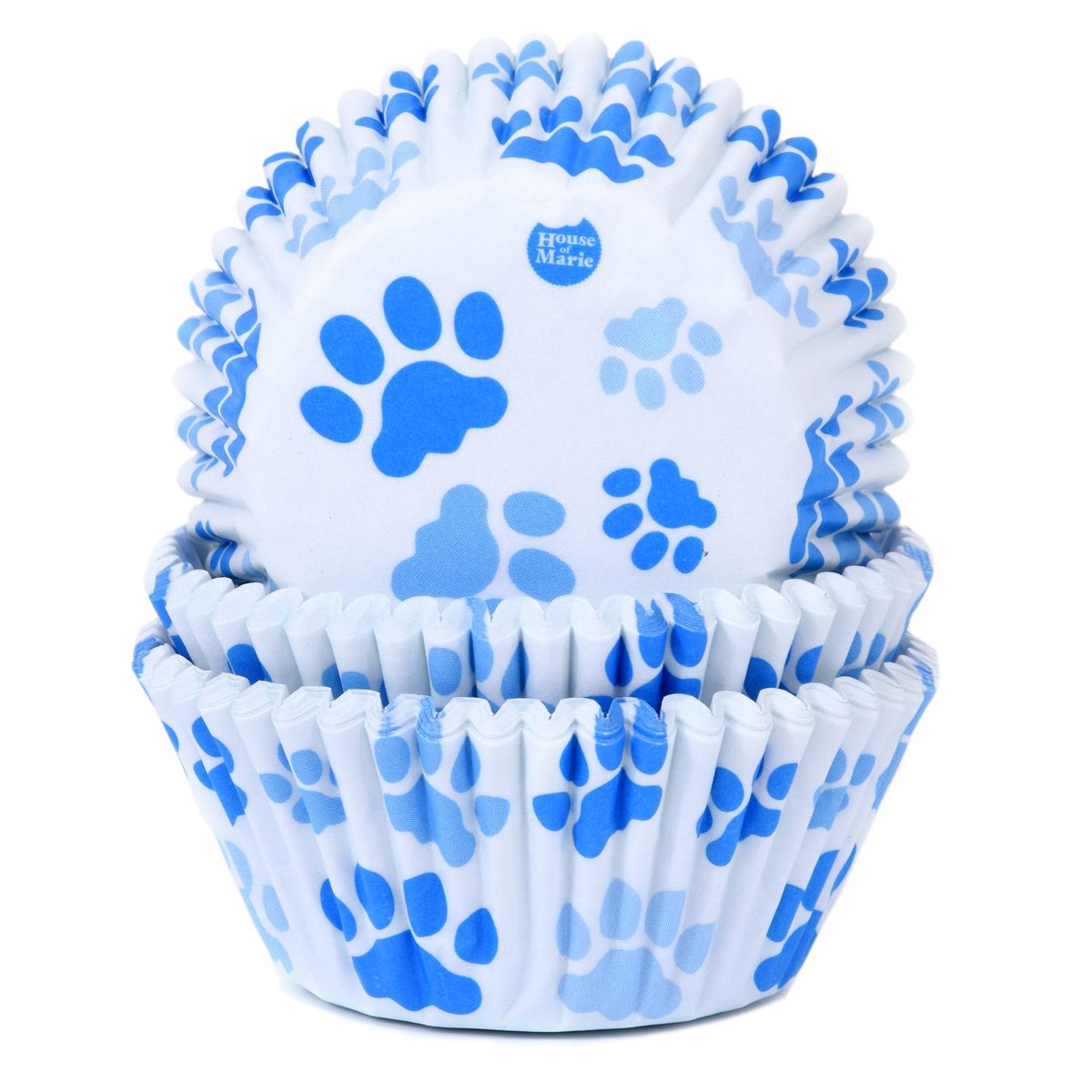 Cupcake Förmchen Pfoten blau 50 Stk.