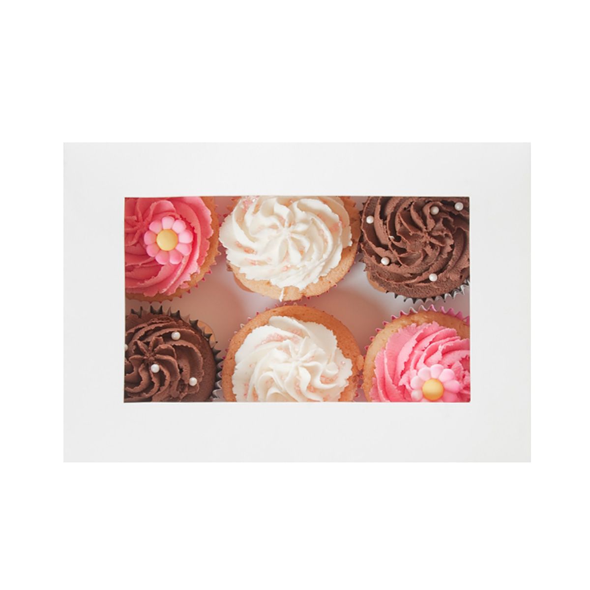 Cupcake Schachtel Größe: ca. 22,9 x 16,5 x 9 cm. | 2 Stk. 