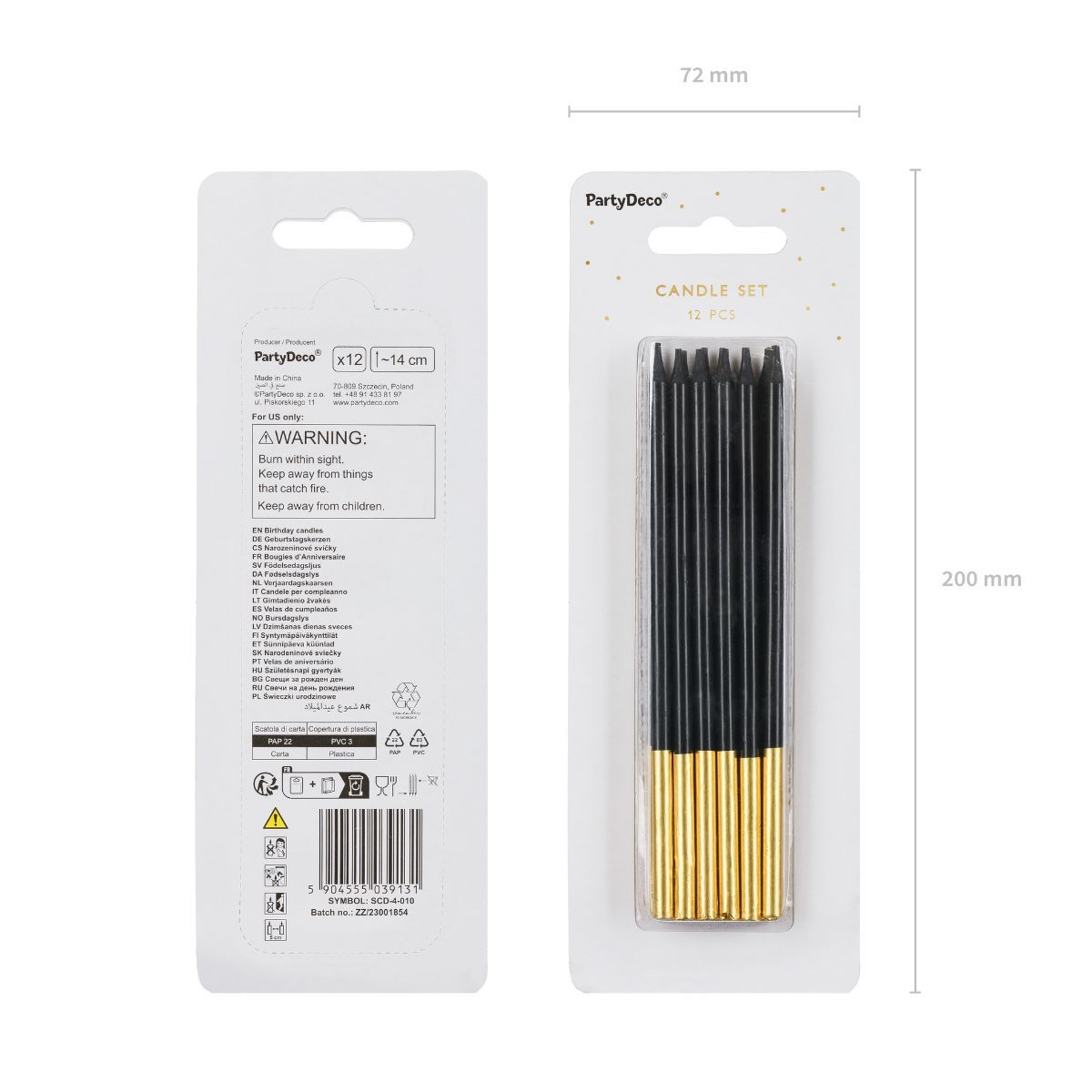 Geburtstagskerzen schwarz / gold