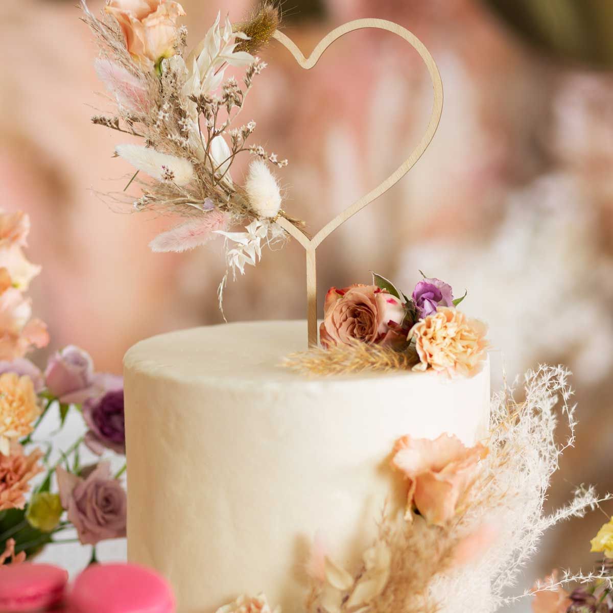 Cake Topper Herz Holz
