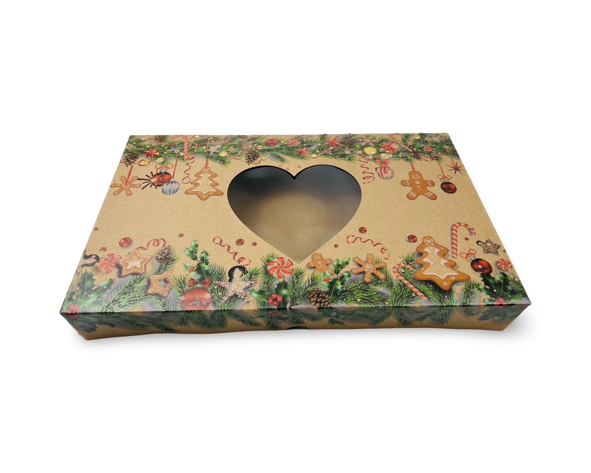 Keksschachtel Weihnachten Jumbo - Weihnachtsmotiv Herz 36 x 22 x 5 cm