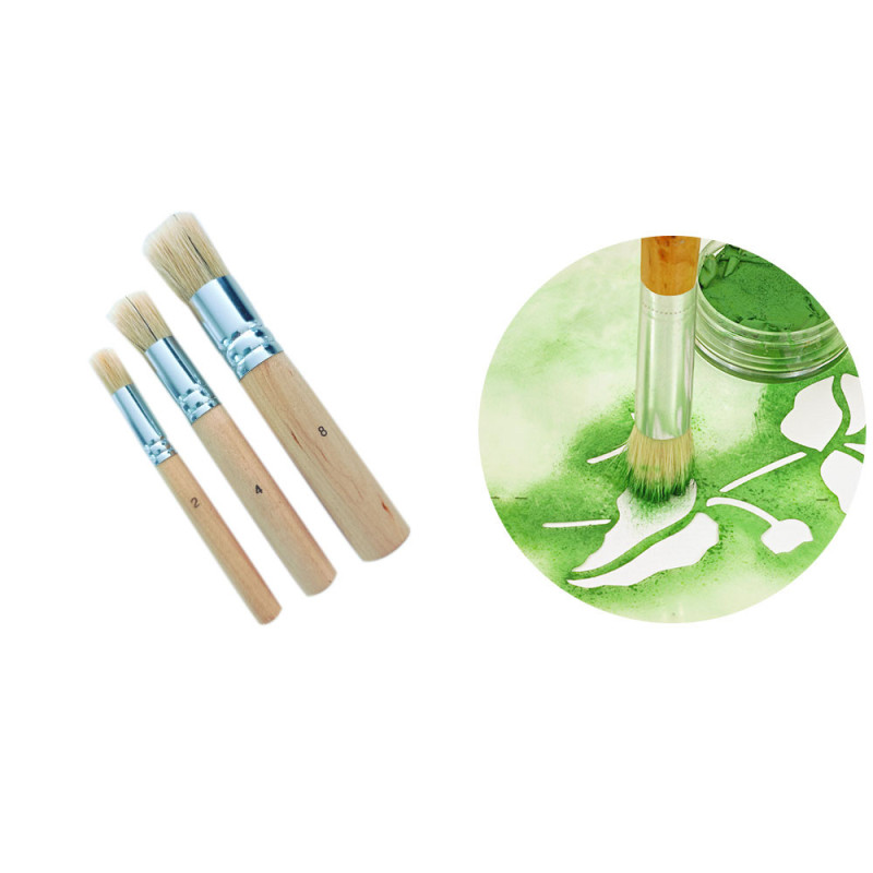 3er Set Dekorpinsel mit Holzgriff – lebensmittelecht