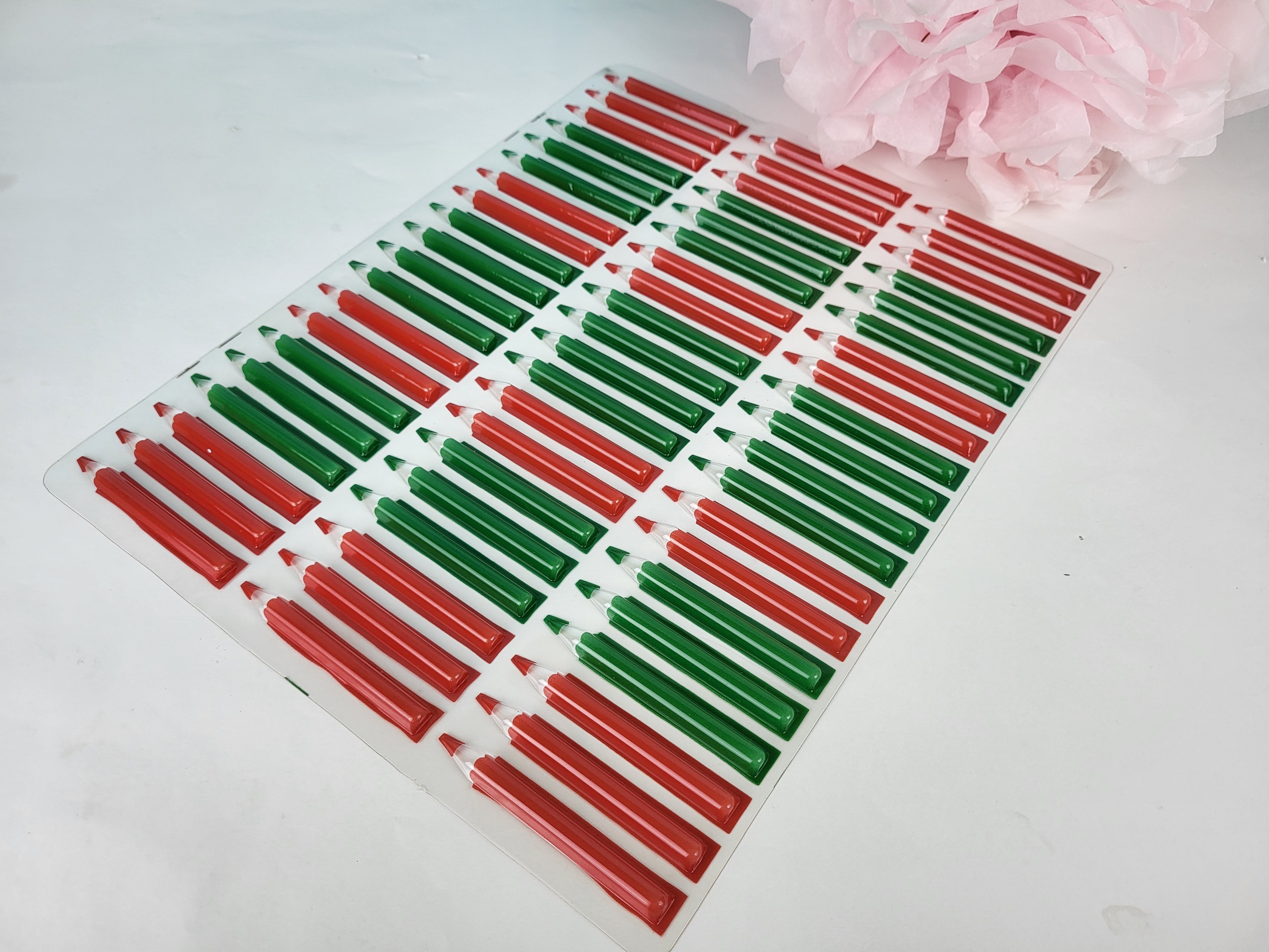 Gussform Buntstifte rot/grün