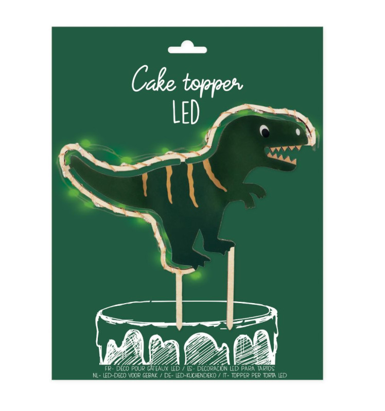 LED Cake Topper „Dinosaurier“ – mit Licht