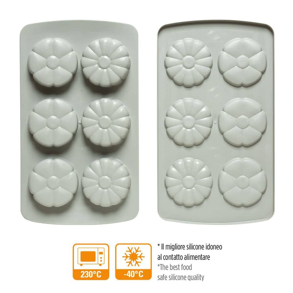 Silikonform Duo Fiore – 2er Set mit 6 Mulden für süße & herzhafte Kreationen
