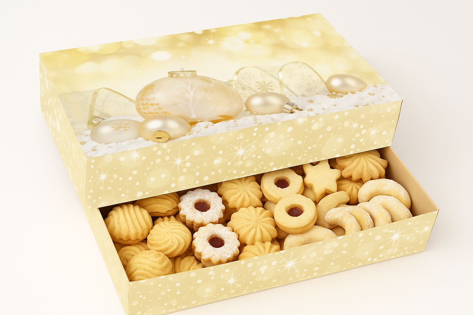 Keks- und Mehlspeisschachtel Weihnachten – 22 × 15 × 5 cm 