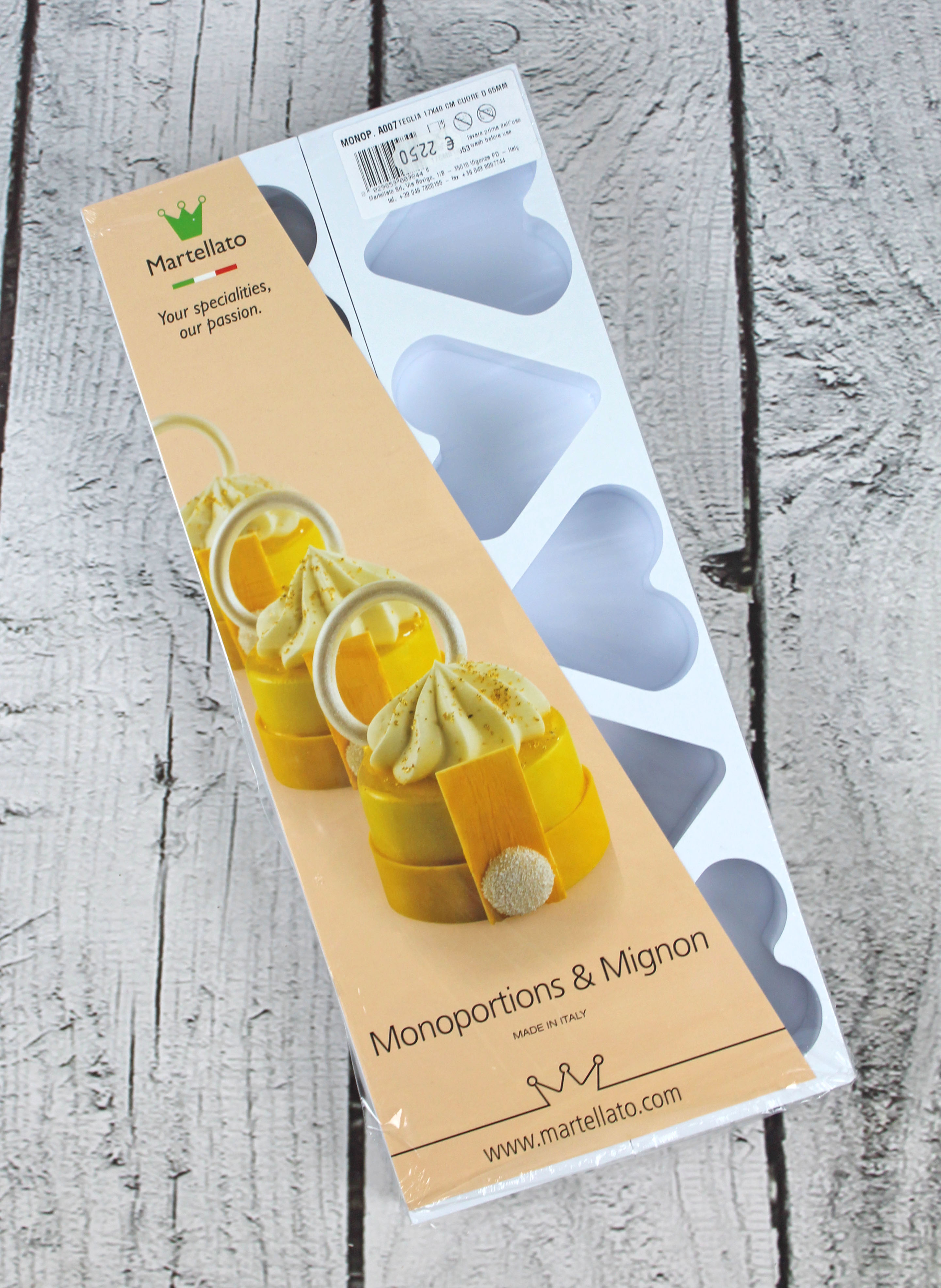 Dessertform Set Petit Fours Herz groß – Dekorbiskuit Formen von Martellato