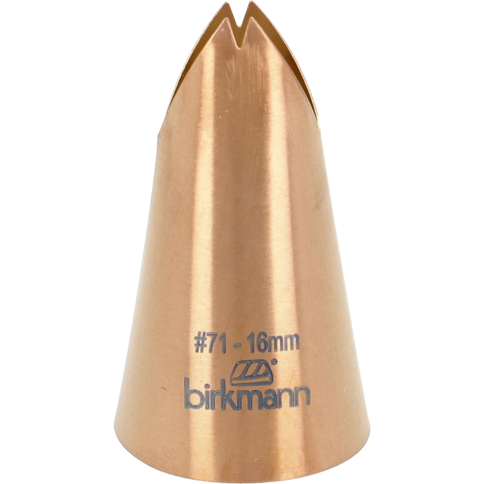 Blatttülle Nr. 71 – 16 mm, Edelstahl, kupferfarben – Profi-Spritztülle für Blätter & Dekor