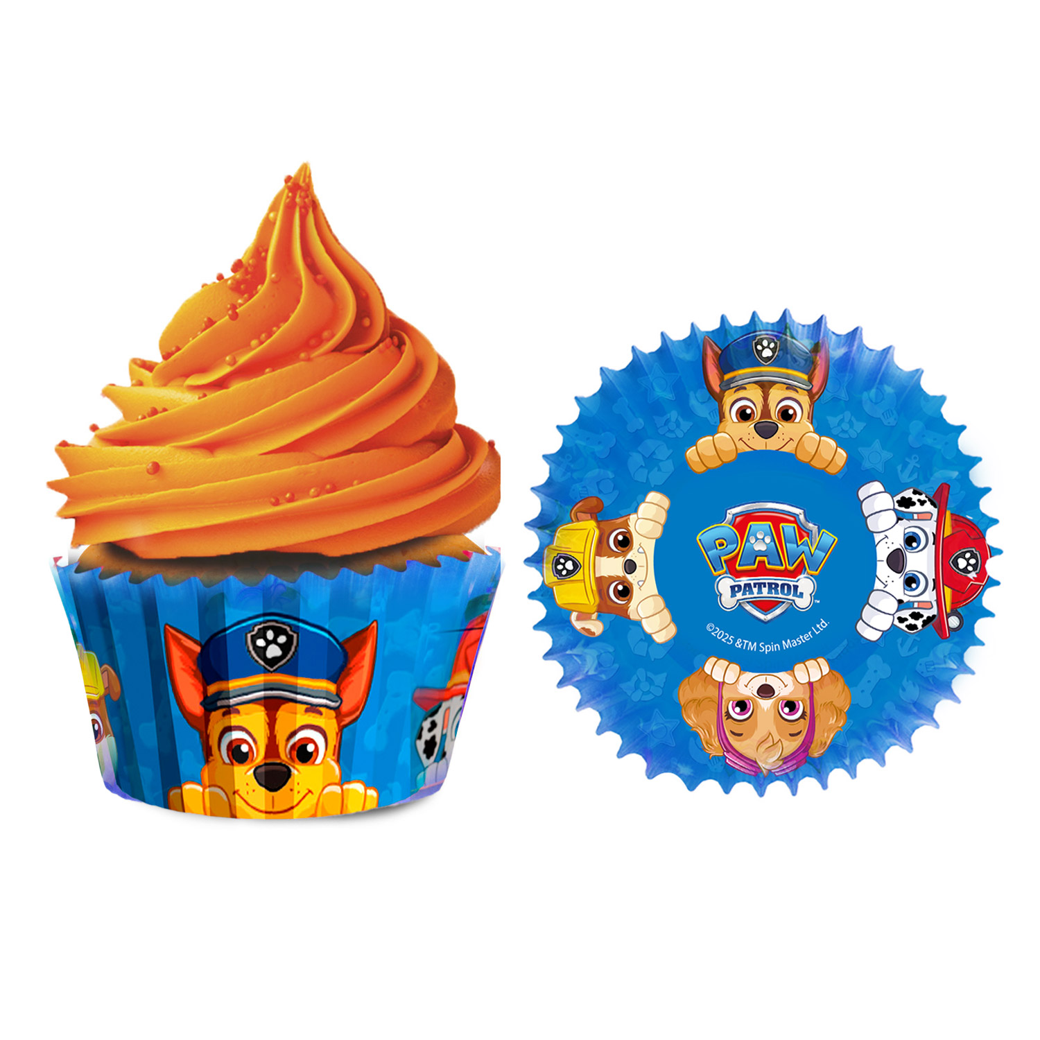 Cupcake Förmchen Paw Patrol Muffinförmchen blau – 25 Stück, Ø ca. 5 cm