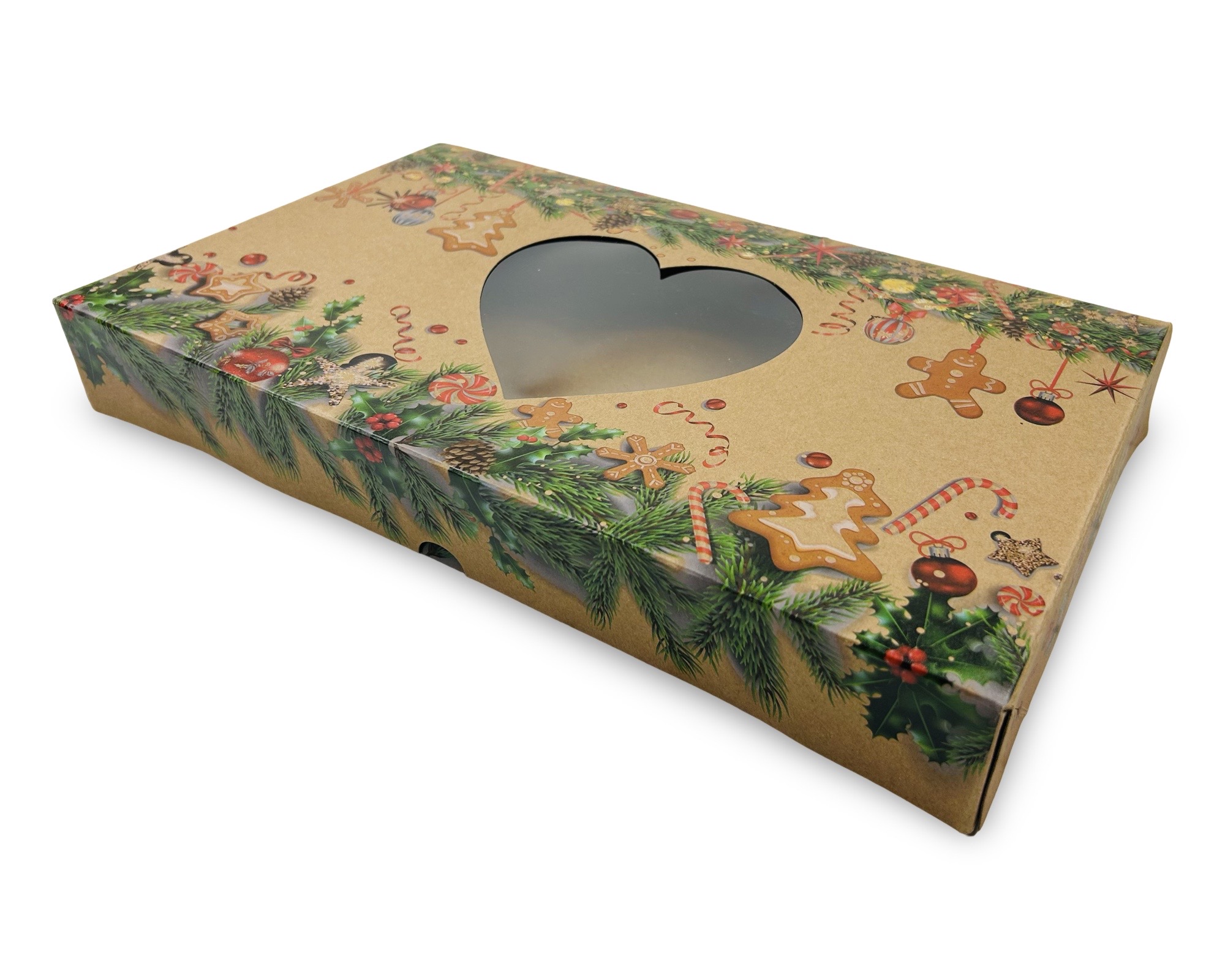 Keksschachtel Weihnachten Jumbo - Weihnachtsmotiv Herz 36 x 22 x 5 cm