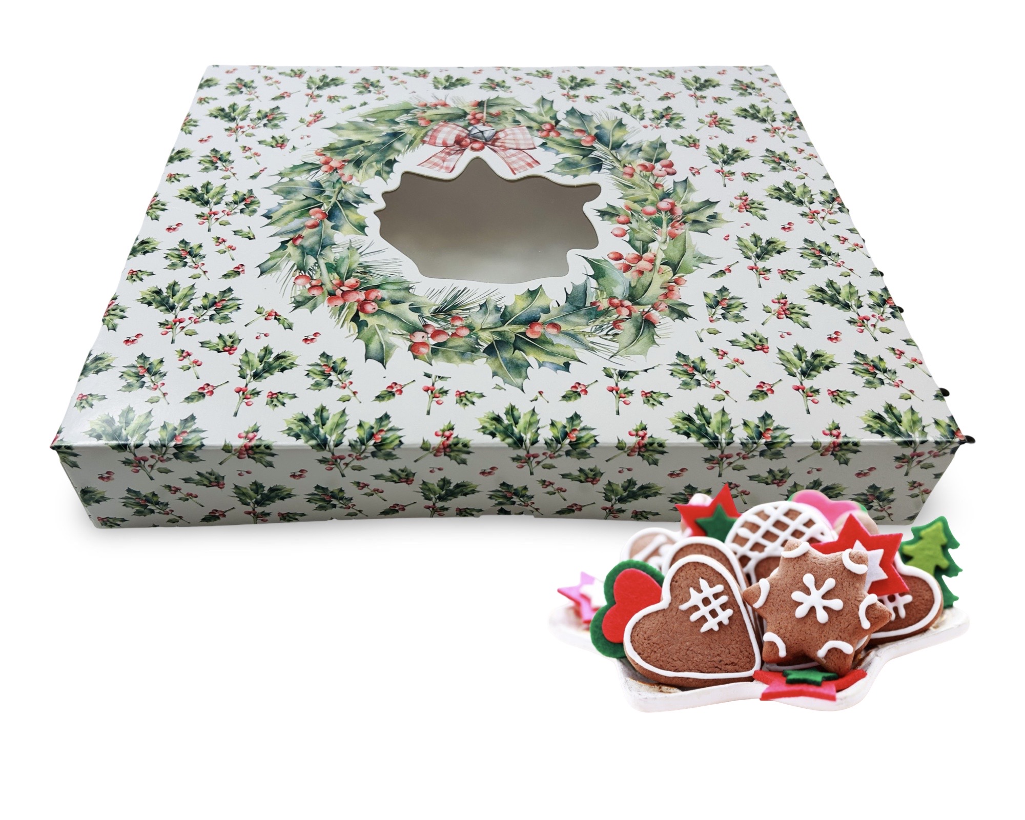 Keksschachtel Weihnachten Jumbo - Weihnachtsmotiv Mistelzweig 36 x 22 x 5 cm 