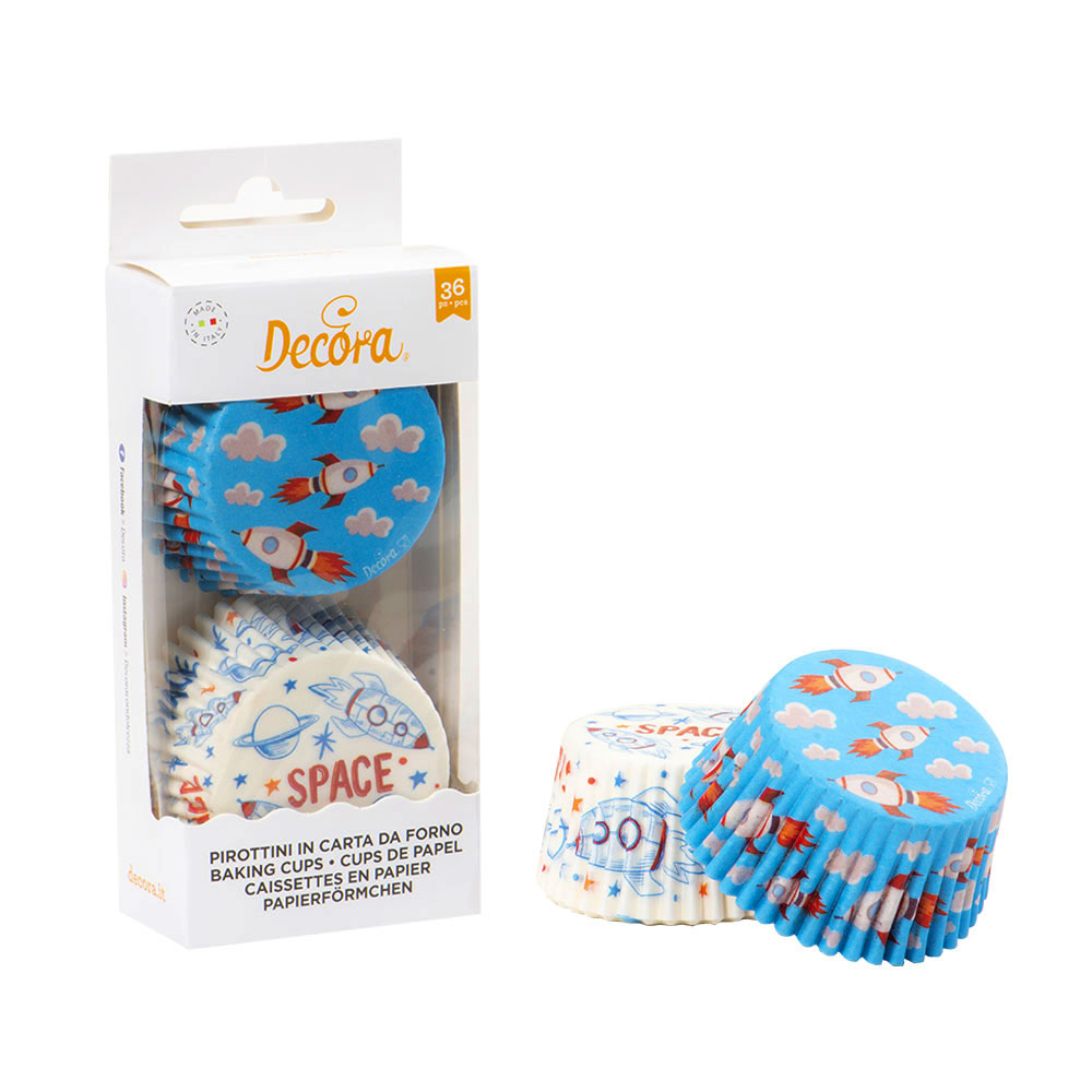 Muffinförmchen Cupcakeförmchen Weltraum / Rakete