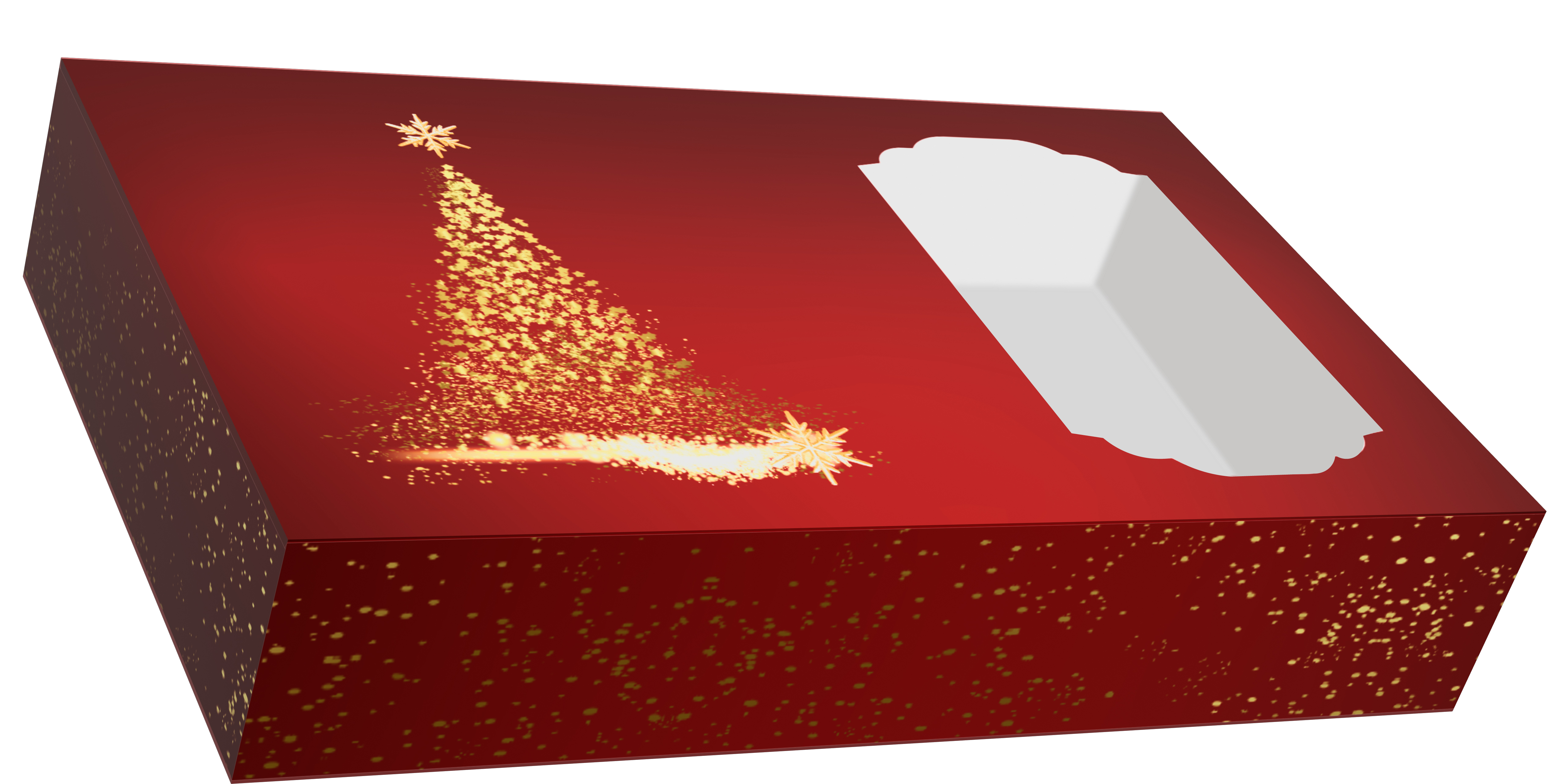 Keksschachtel Weihnachten Jumbo - Weihnachtsmotiv Baum 36 x 22 x 5 cm 