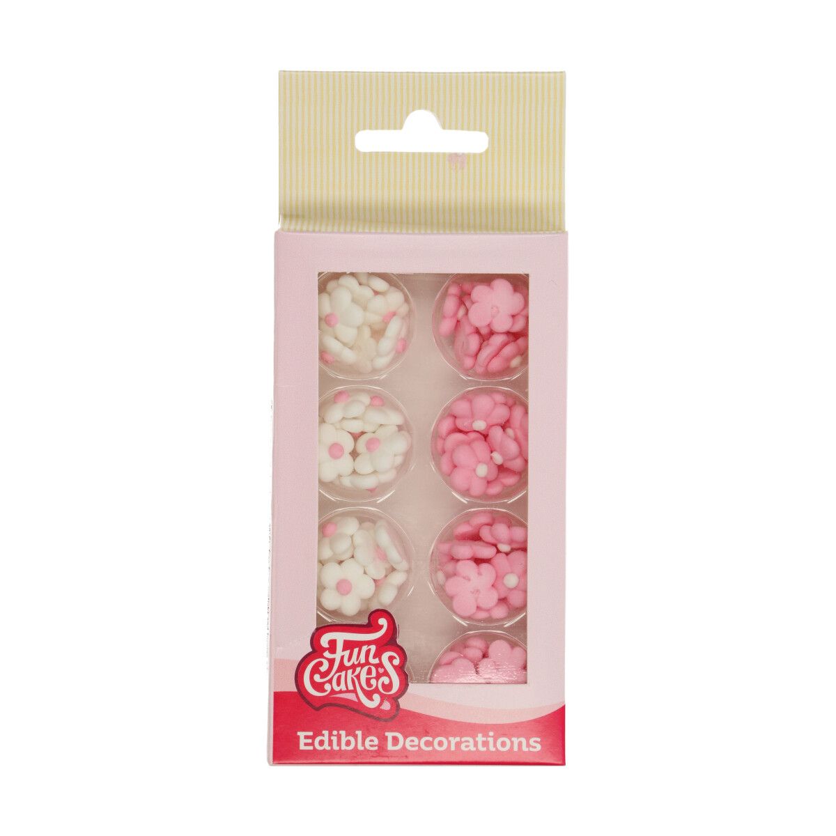 Zuckerdekoration Mini Blumen weiss/rosa