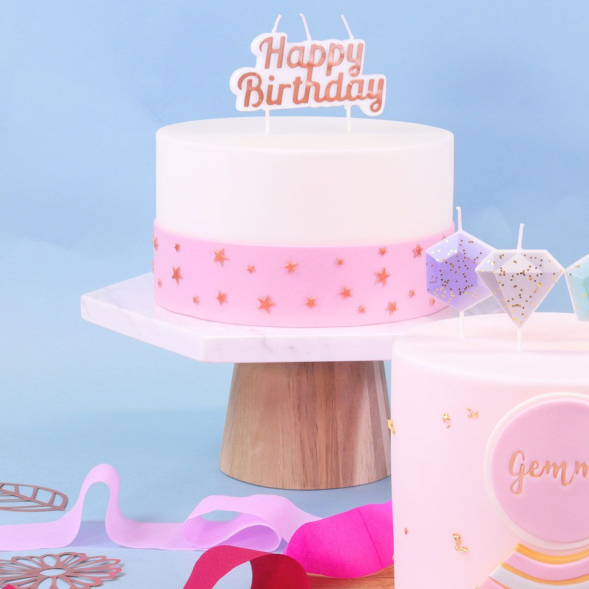 Happy Birthday Kerze Kerzentopper  Caketopper Geburtstag
