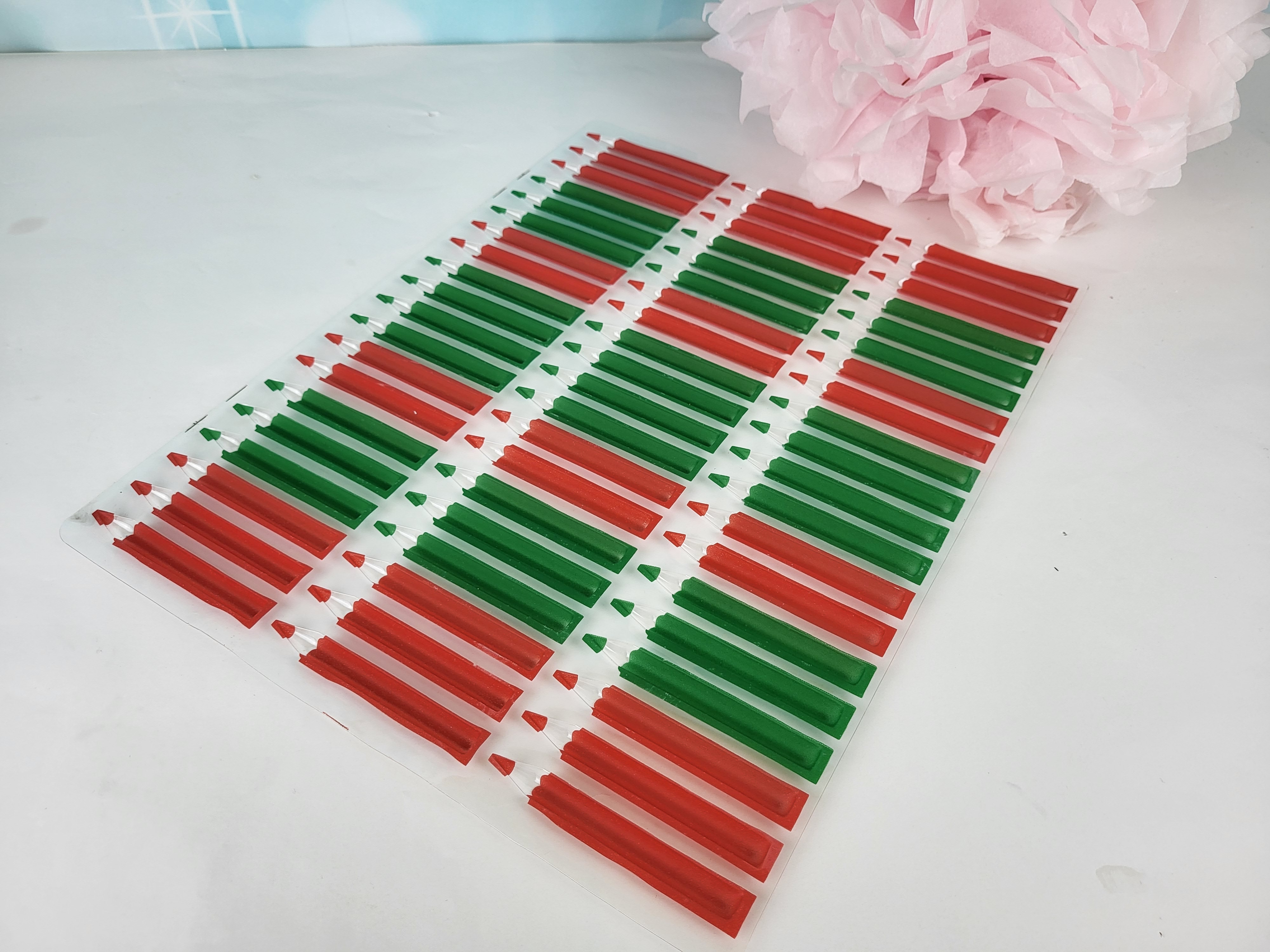 Gussform Buntstifte rot/grün