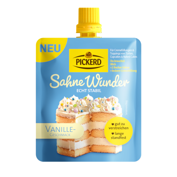 PICKERD Sahne-Wunder Vanille – Tortencreme-Füllung, stabil & einfach zubereitet