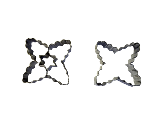 Linzer Ausstecher 4-Zack mit Stern gewellt