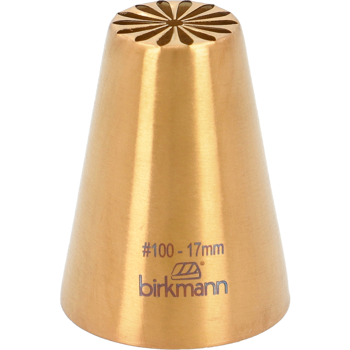 Designtülle Nr. 100 – 17 mm Edelstahl, kupferfarben | Spritztülle für kreative Cake-Dekoration
