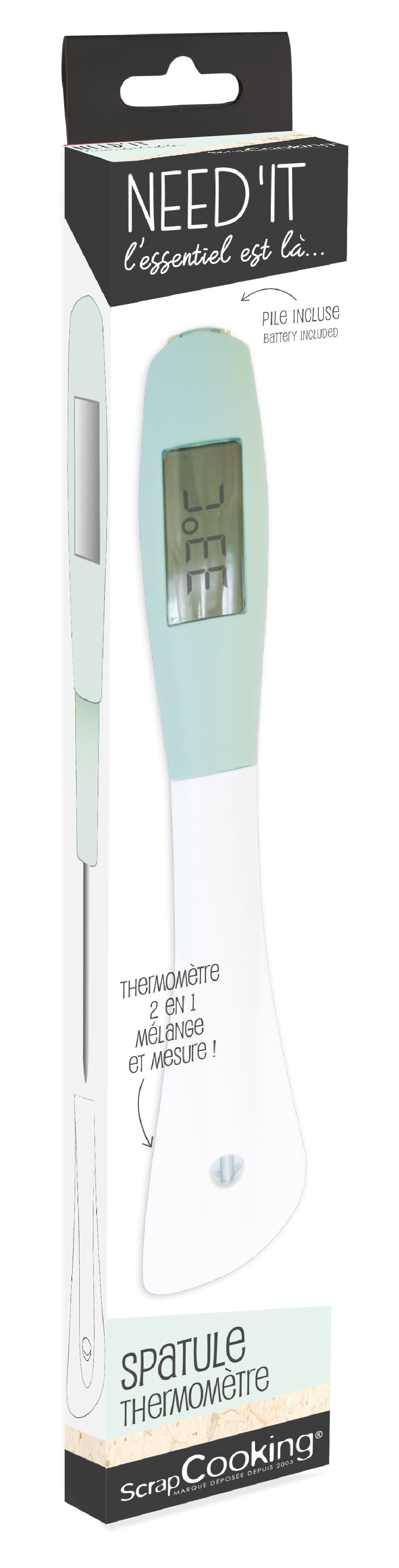 Spatel-Thermometer – 2-in-1 Küchenspatel mit Thermometer für Schokolade & Karamell