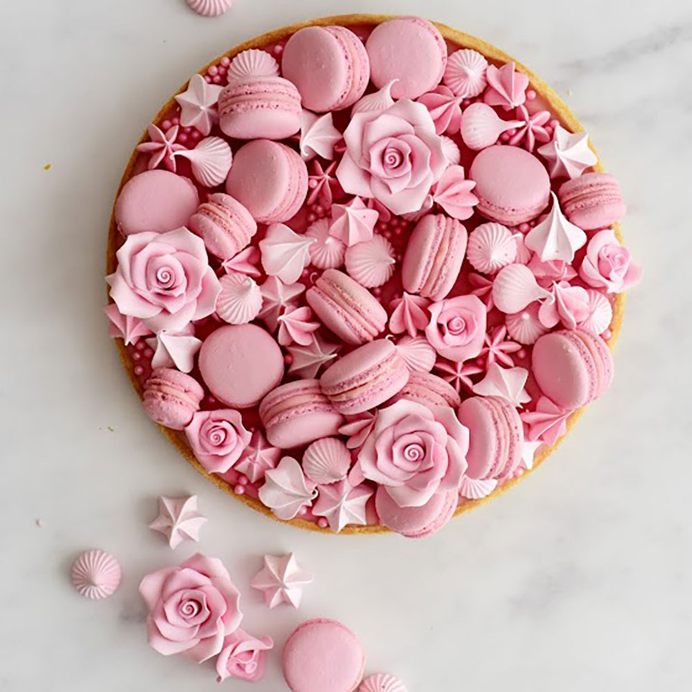 Zuckerrosen Rosa – Große Handgefertigte Zuckerdekorationen