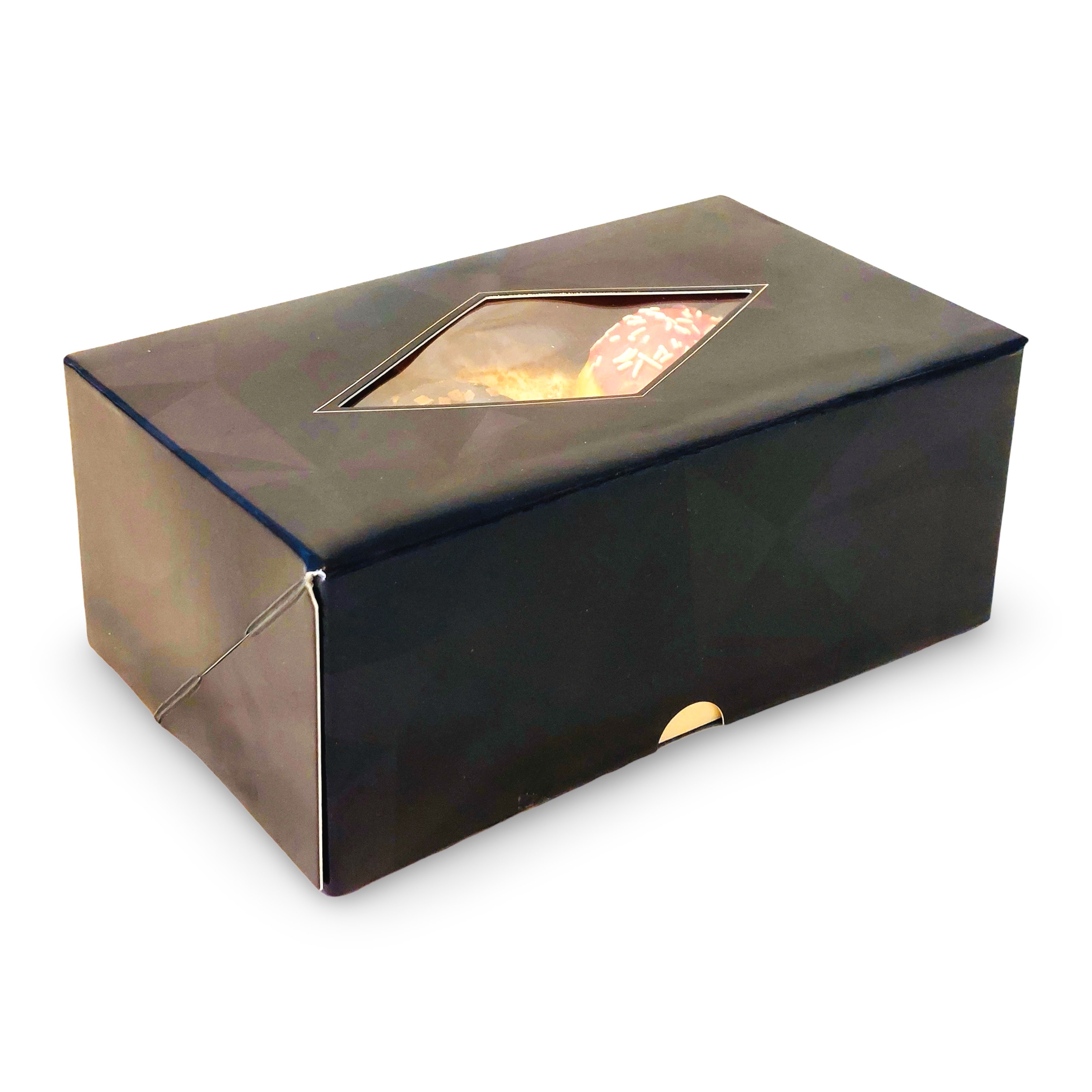 Elegante schwarze Box mit Sichtfenster