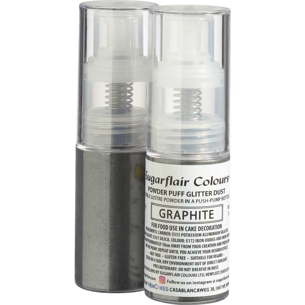 Essbarer Glimmer Staub | Pumpspray Dunkles Silber
