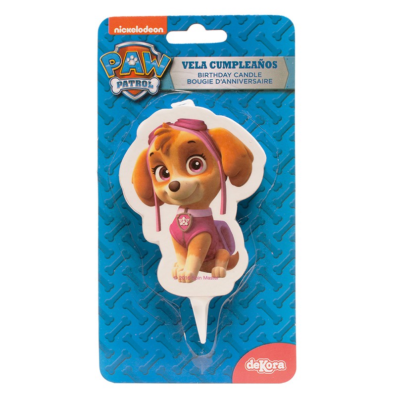 Paw Patrol Kerze Skye – Geburtstagskerze für Paw-Patrol Torte | Gesamthöhe ca. 9,5 cm