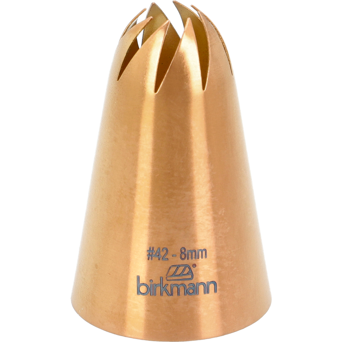 Rosentülle Nr. 42 – 8 mm Edelstahl, kupferfarben | Profi-Spritztülle für Rosen & Blüten-Dekor