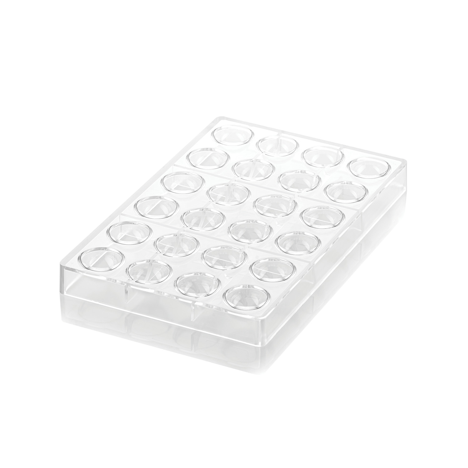 Semisfera 01-P – Tritan Pralinenform für 24 glänzende Halbkugel-Pralinen