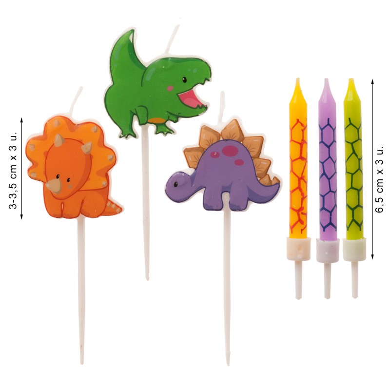 Kerzen Set Dinosaurier 6-teilig