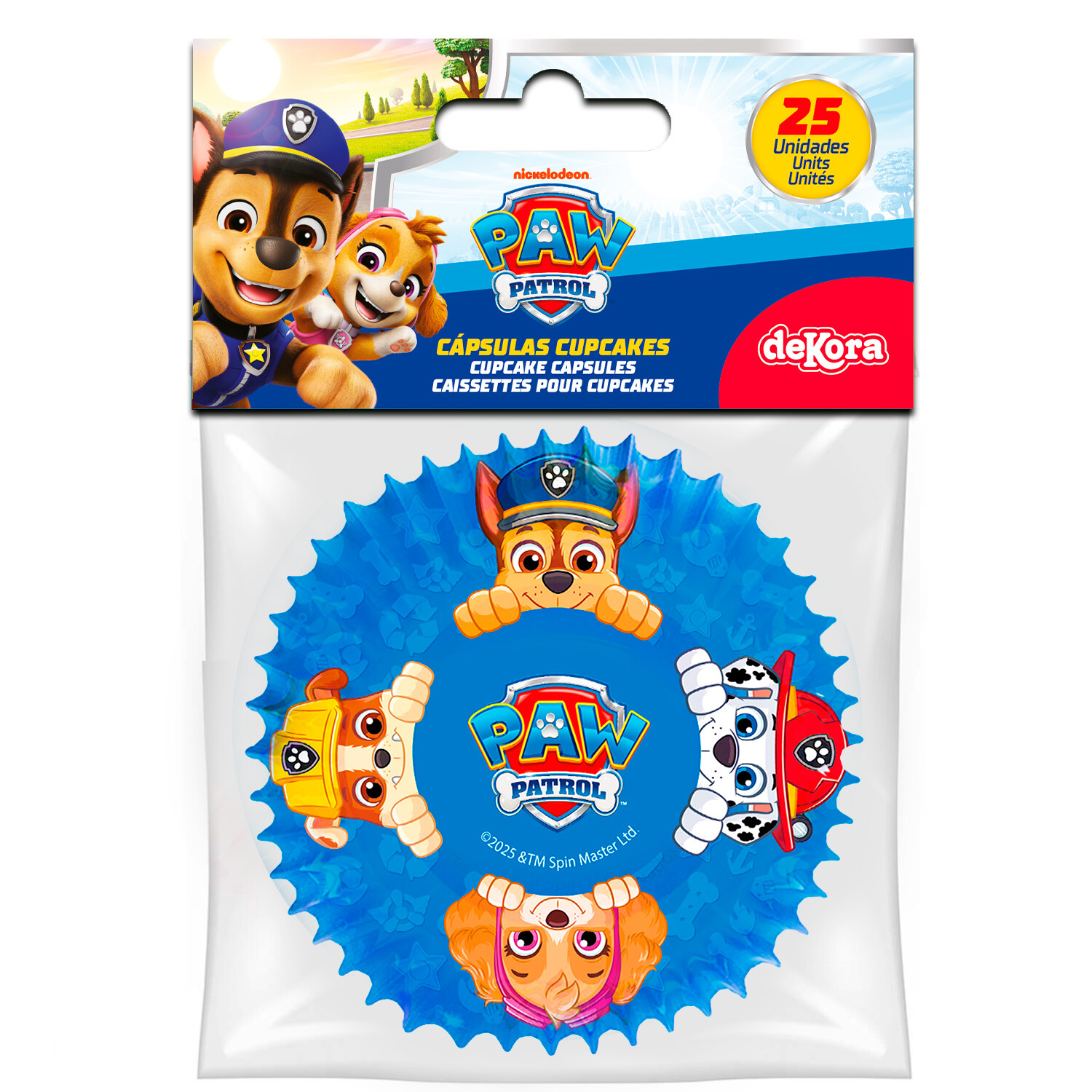 Cupcake Förmchen Paw Patrol Muffinförmchen blau – 25 Stück, Ø ca. 5 cm