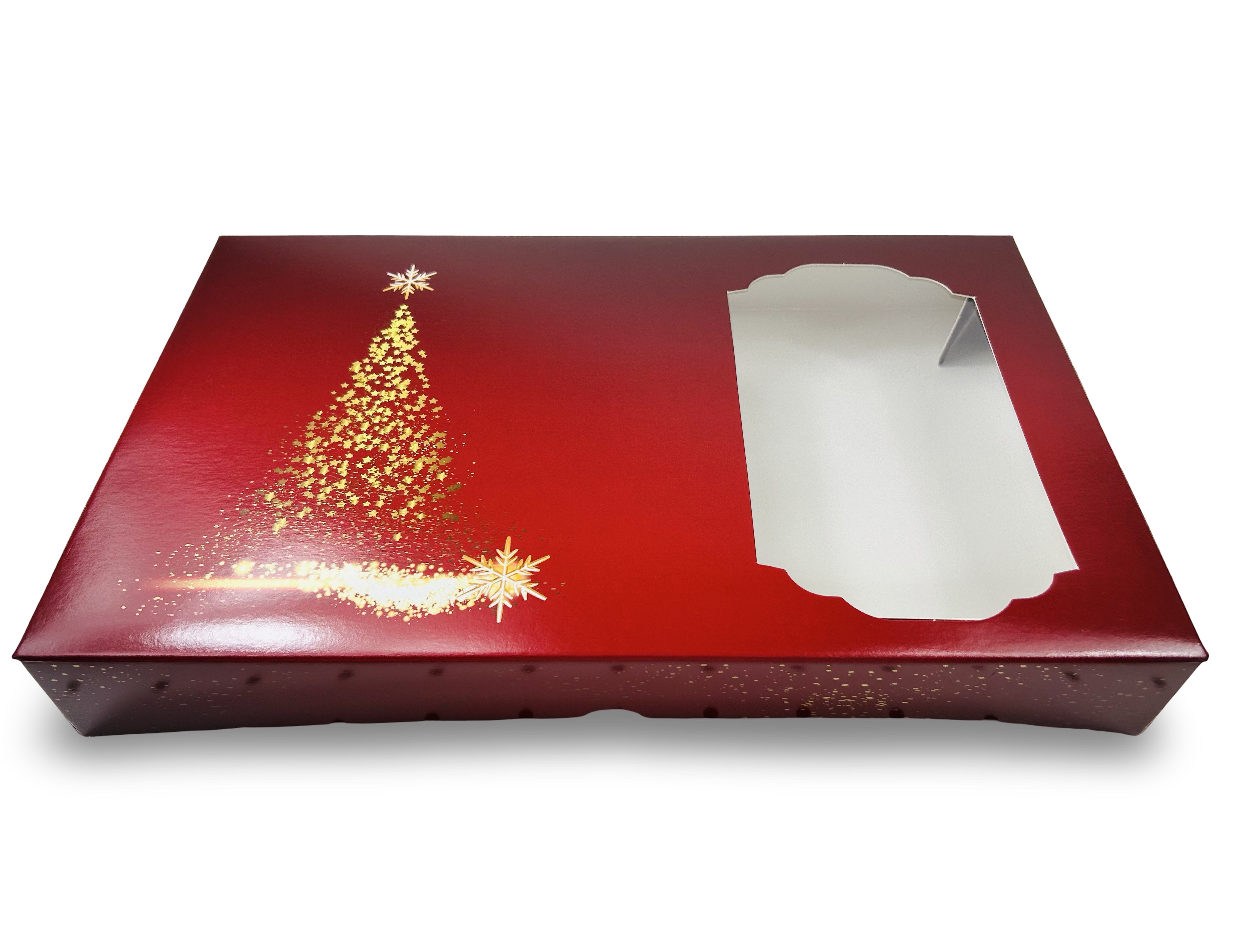 Keksschachtel Weihnachten Jumbo - Weihnachtsmotiv Baum 36 x 22 x 5 cm 