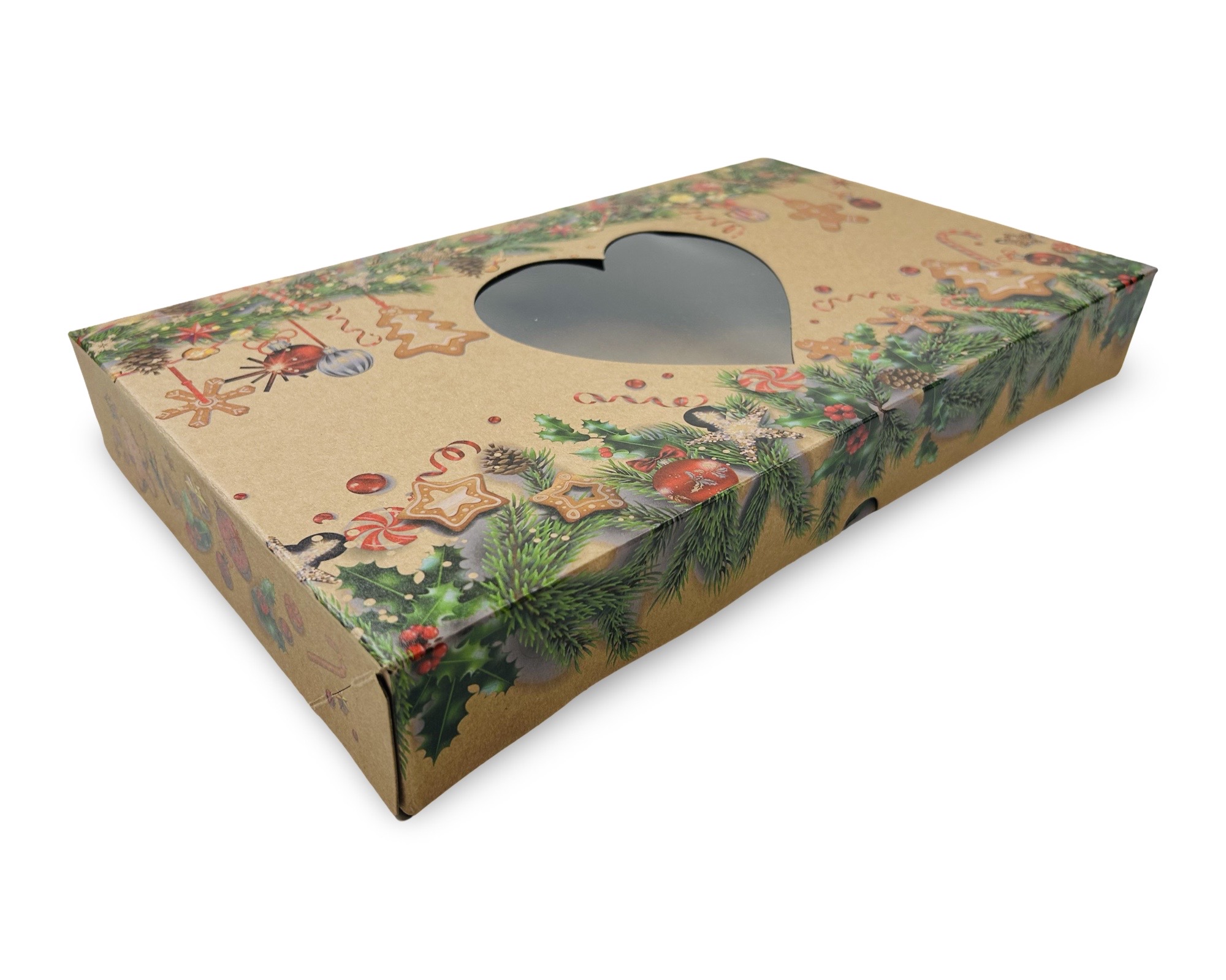 Keksschachtel Weihnachten Jumbo - Weihnachtsmotiv Herz 36 x 22 x 5 cm