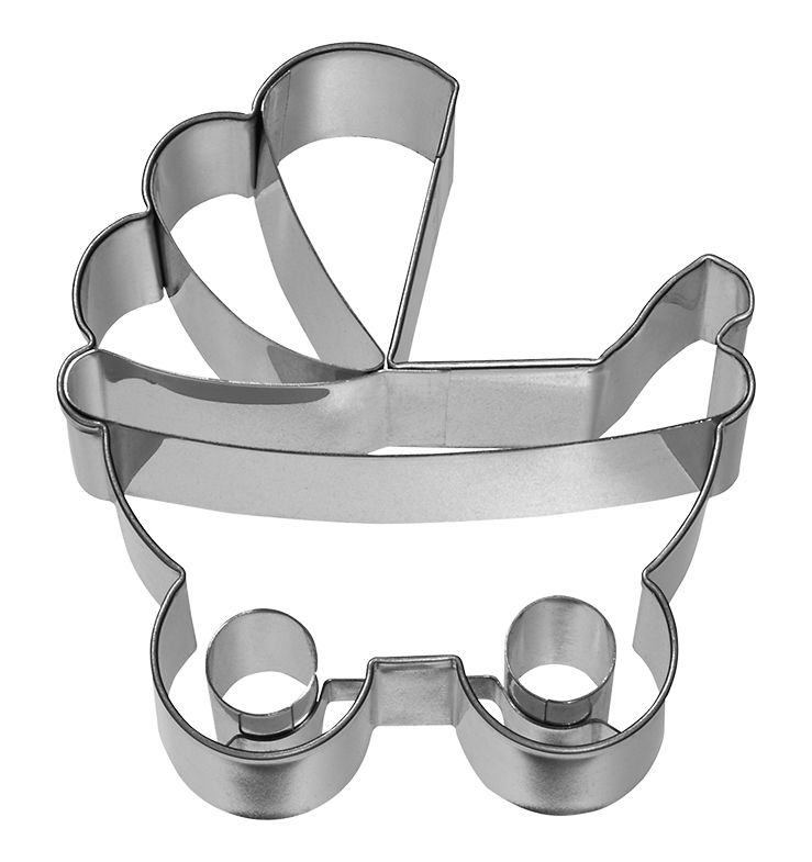 Ausstecher Kinderwagen mit Prägung  7,5 cm