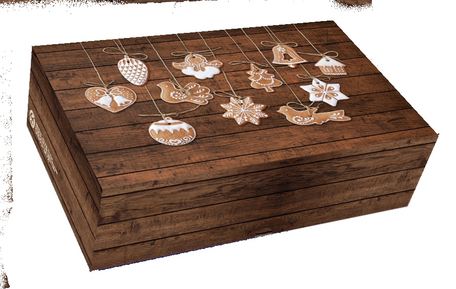 Keksbox Weihnachten mit Lebkuchen 25 x 15 x 7 cm