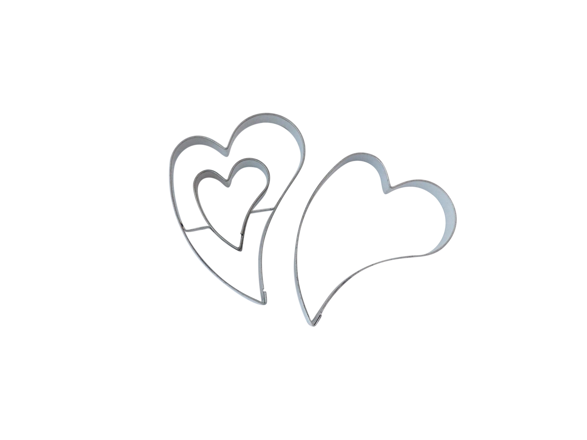 Linzer Ausstecher Herz geschwungen mit Herz | 7 cm 2-teilig 