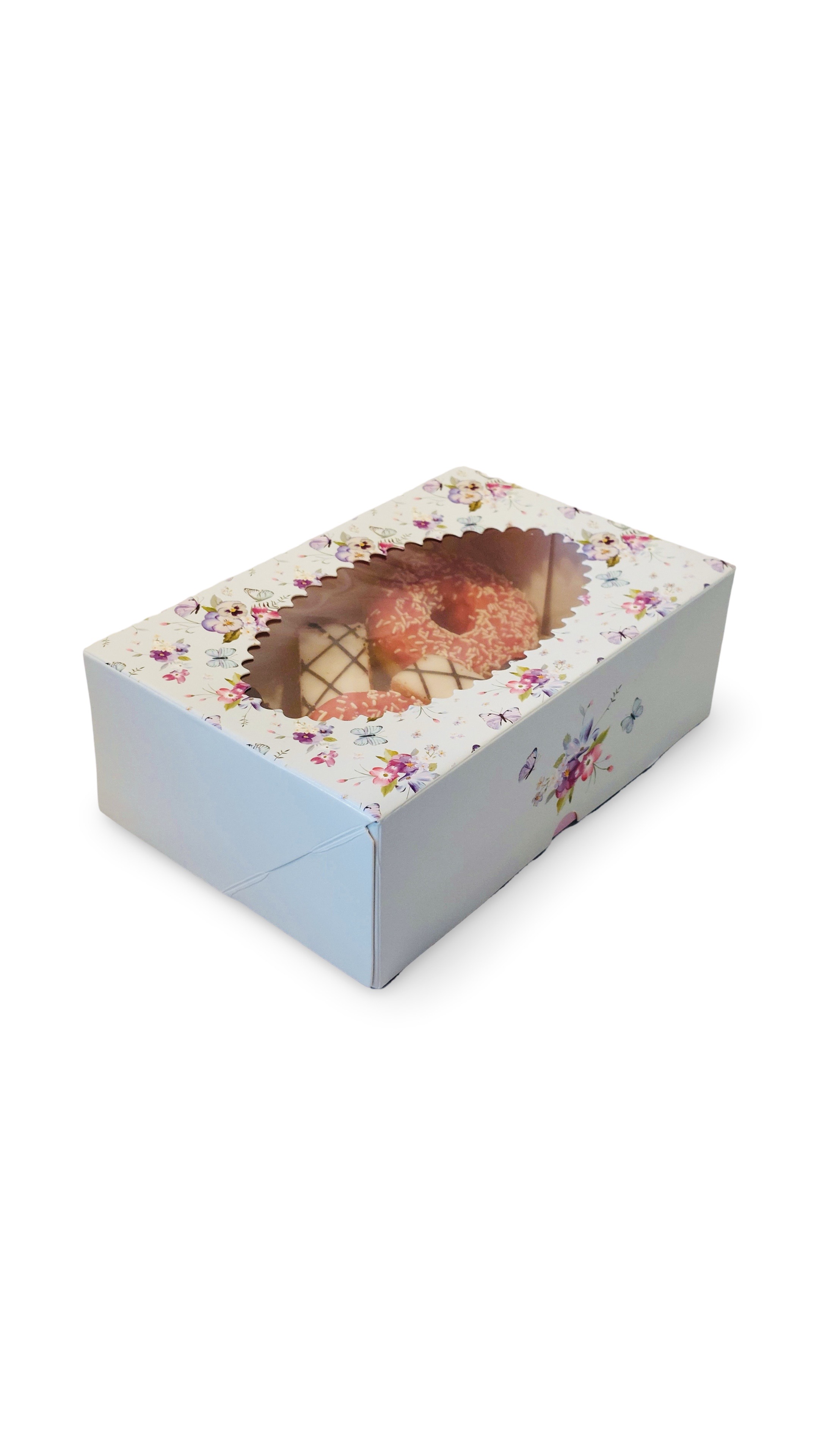 Verpackung mit Blumenmotiv & Schmetterling