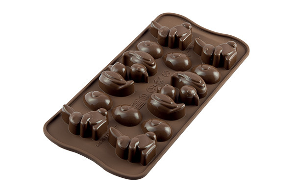 🐰 Silikomart Silikonform Gussform Ostern Osterhasen SCG05 – Essbare Osterhasen für Torten & Desserts