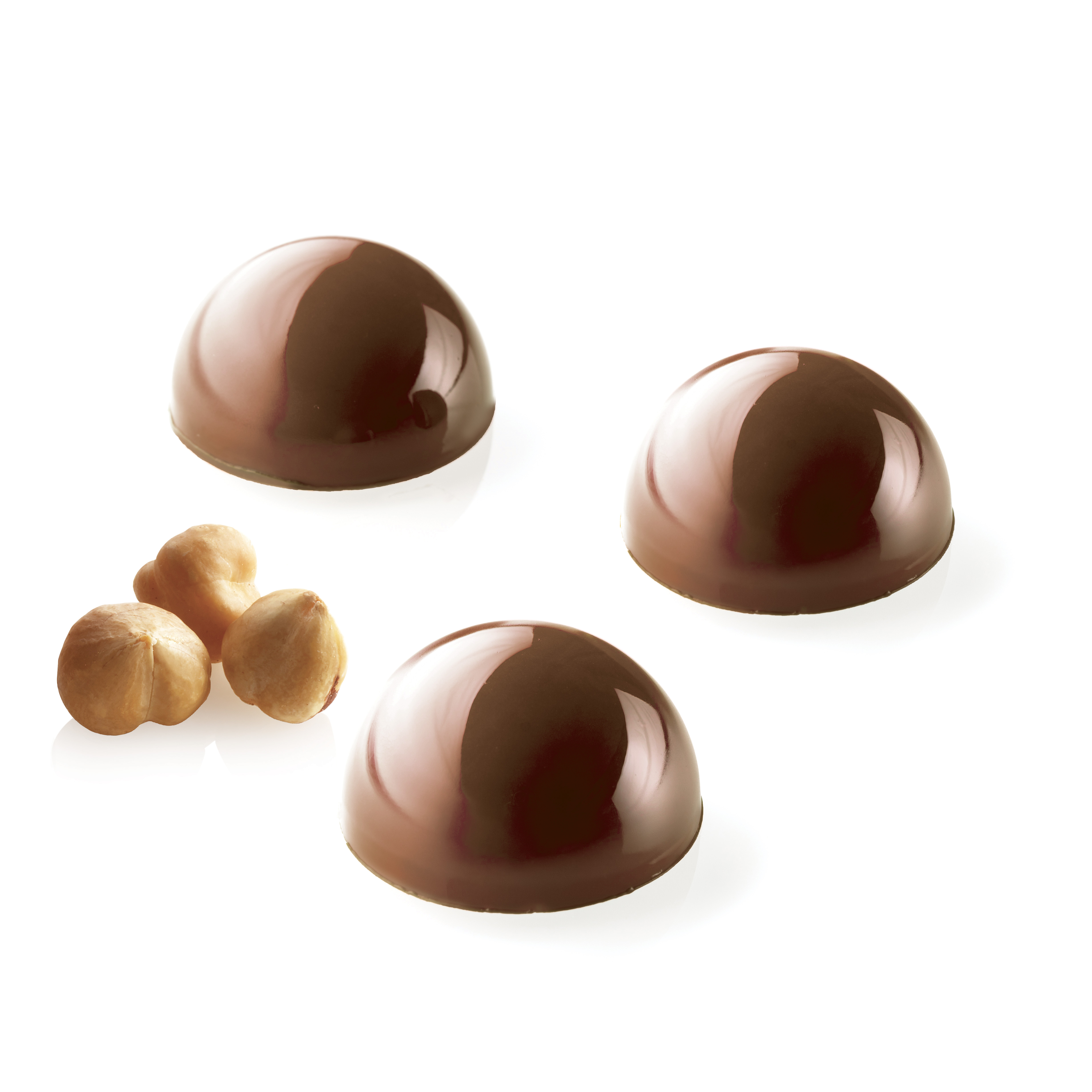 Semisfera 01-P – Tritan Pralinenform für 24 glänzende Halbkugel-Pralinen