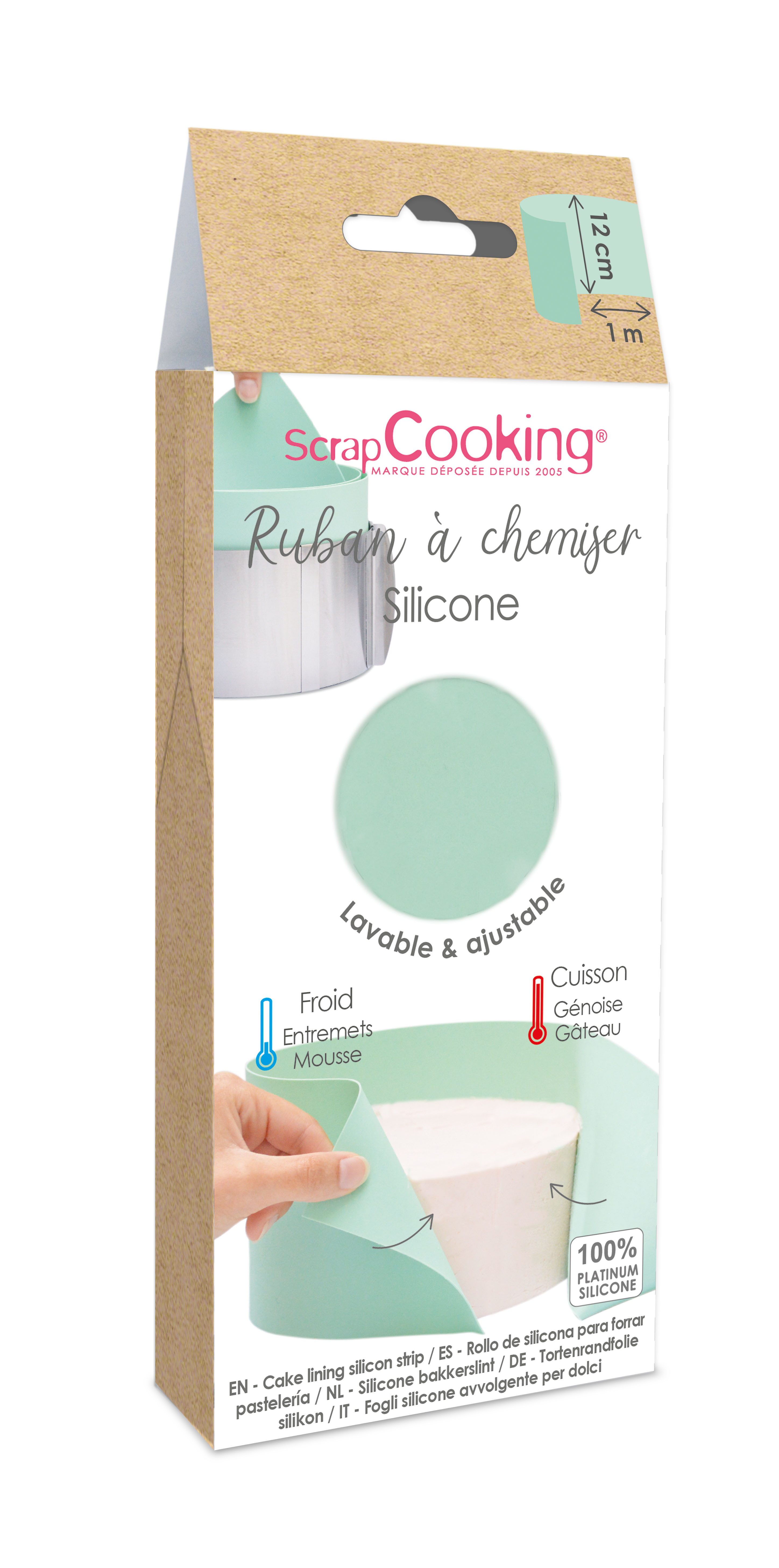 Silikon-Backband – Ruban à chemiser H12 cm × 100 cm